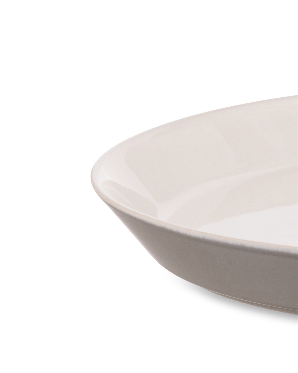 Alessi DC03/1 LG Piatto Piano in Ceramica Stoneware Light Grey - Set da 4, Design di David Chipperfield, Diametro 26.5 cm
