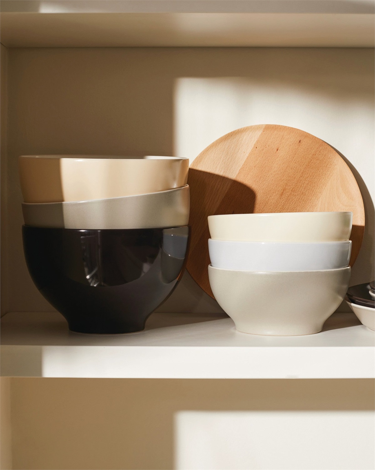 Alessi DC03/54 LG Ciotola Piccola in Ceramica Stoneware Grigio - Set da 4, Designer David Chipperfield, Diametro 15 cm, Capienza 60 cl