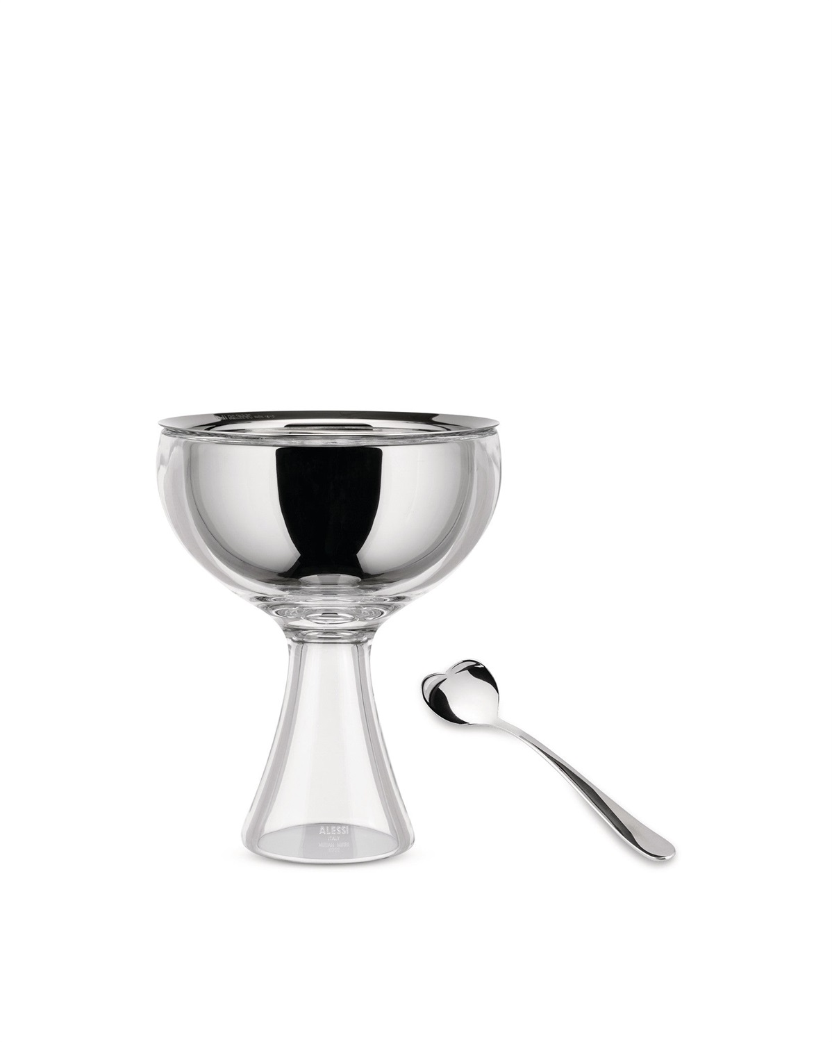 Alessi Big Love AMMI01S I - Set con Coppa per Gelato in Acciaio Inossidabile 18/10 e Cucchiaino Lucido, Designer Miriam Mirri