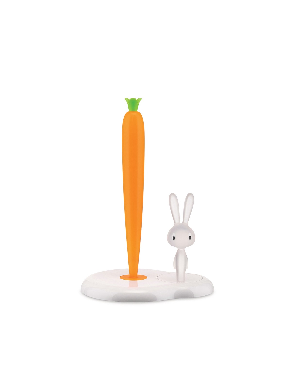 Alessi ASG42/H W Bunny & Carrot Portarotolo da Cucina in Resina Termoplastica Bianco - Design di Stefano Giovannoni