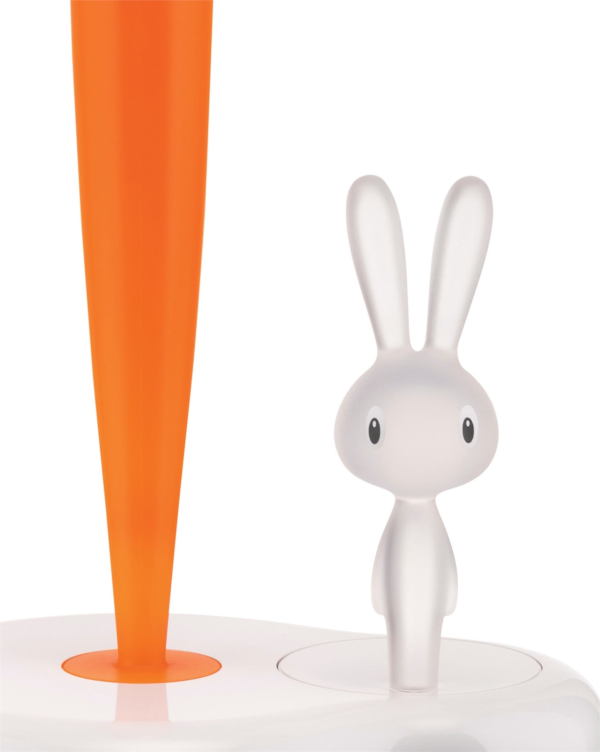 Alessi ASG42/H W Bunny & Carrot Portarotolo da Cucina in Resina Termoplastica Bianco - Design di Stefano Giovannoni