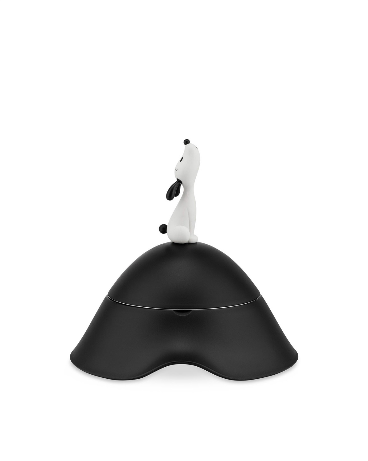 Alessi AMMI19 B Lulà Ciotola per Cani con Coperchio in Resina Termoplastica e Coppa in Acciaio Inossidabile 18/10 Lucido, Nero - Capacità 60 cl, Altezza 21,2 cm, Diametro 22,7 cm