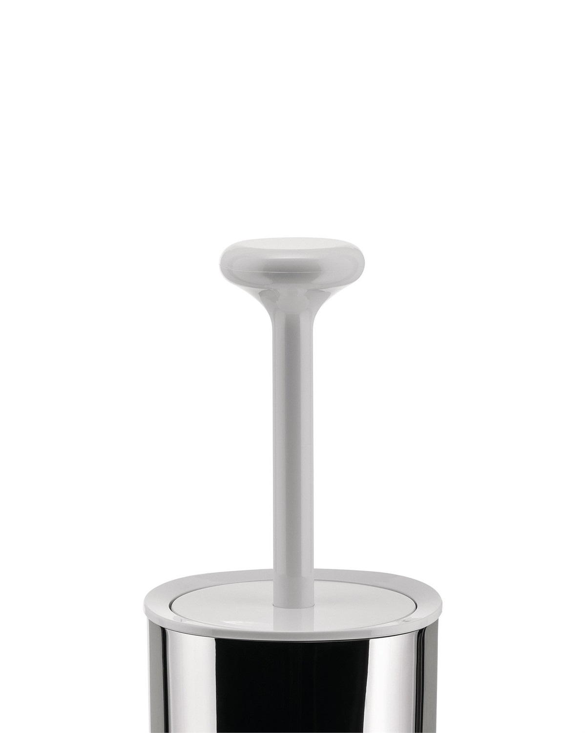 Alessi PL08 W Birillo Scopino da Bagno in PMMA e Acciaio Inossidabile 18/10 Lucido, Bianco - Design Piero Lissoni, Altezza 42 cm