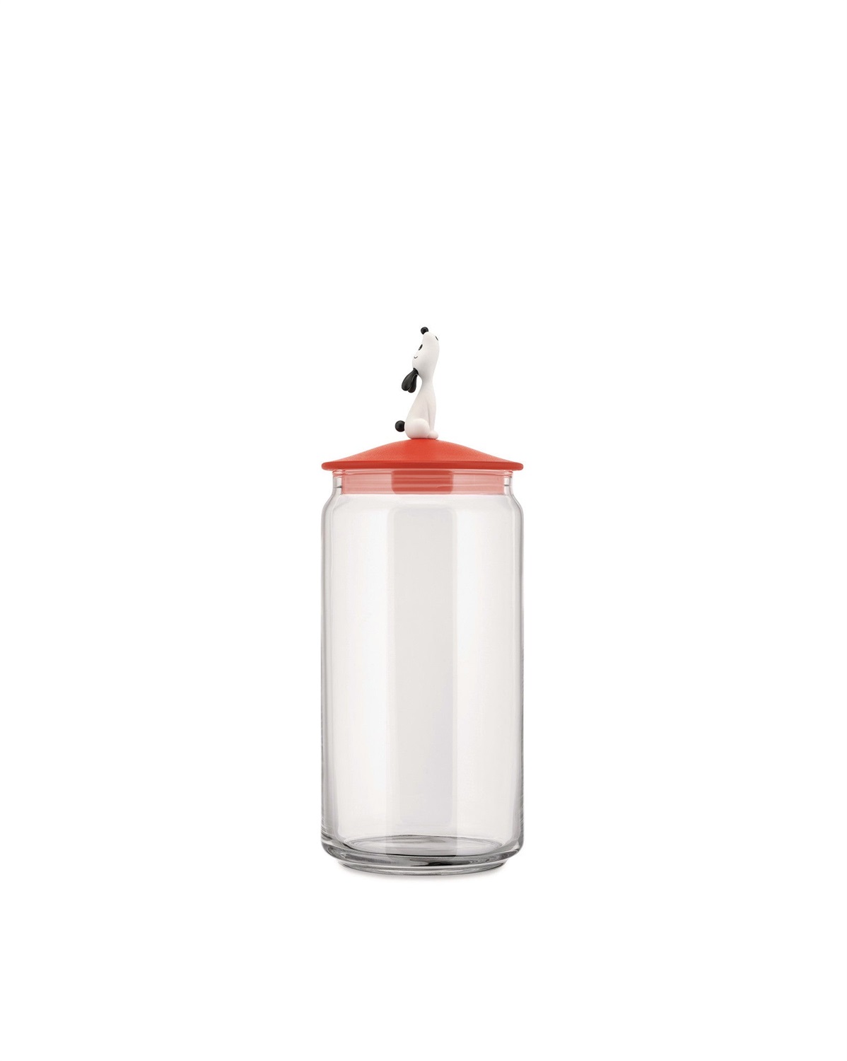 Alessi LulàJar AMMI21 B - Contenitore per Cibo per Cani in Vetro e Resina Termoplastica, Nero, Design con Coperchio Decorato, Capacità 150 cl