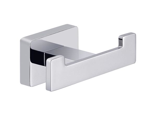 Gedy Appendiabiti Doppio Atena in Cromall e Acciaio Inox - Finitura Cromo Lucido, Dimensioni 8,8 x 4,5 x 3,5 cm