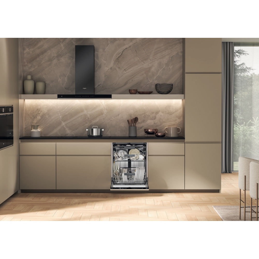 Whirlpool Lavastoviglie Maxispace BI 60 cm, Classe A, 15 Coperti, A Scomparsa Totale, Terzo Cesto Flessibile, Colore Nero