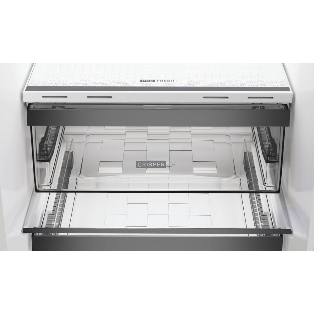Whirlpool WHK 26404 XP5E - Frigorifero Combinato Libera Installazione, 355 Litri, No Frost, Grigio, Larghezza 59,5cm, Profondità 66,3cm, Altezza 203,5cm, Classe Energetica D
