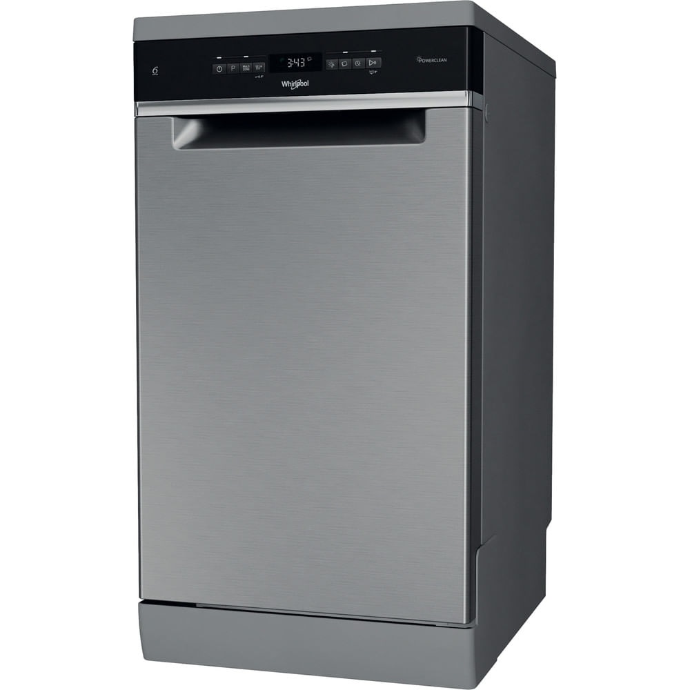 Whirlpool Lavastoviglie Slim a Libera Installazione 45 cm - WH6FB10BS7A0X, 10 Coperti, Classe Energetica B, Acciaio Inox