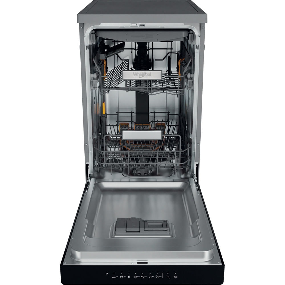 Whirlpool Lavastoviglie Slim a Libera Installazione 45 cm - WH6FB10BS7A0X, 10 Coperti, Classe Energetica B, Acciaio Inox