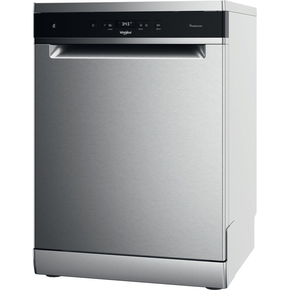 Whirlpool WH7FA14BN7A0X Lavastoviglie Libera Installazione 60 cm, 14 Coperti, Classe A, Acciaio Inox, 6° Senso, PowerCleanPro