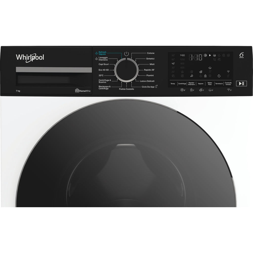 Whirlpool WAM 76WBC IT - Lavatrice a Caricamento Frontale, 7 kg, Classe A, 1400 Giri/min, Tecnologia 6° Senso