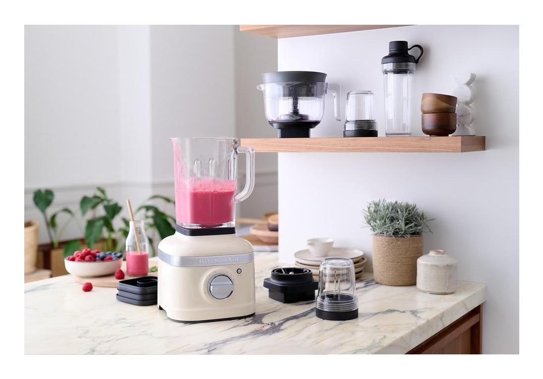 KitchenAid 5KSB4026EAC Frullatore da Tavolo 1,4 L 1200 W Crema con Caraffa in Vetro, 3 Programmi Preimpostati e 5 Velocità