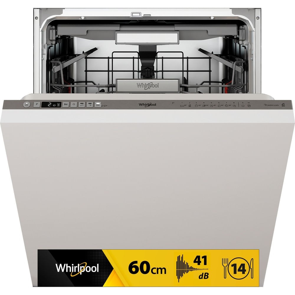 Whirlpool WIO 3O41 PL Lavastoviglie da Incasso A Scomparsa Totale 14 Coperti Classe C 60 cm Acciaio Inox