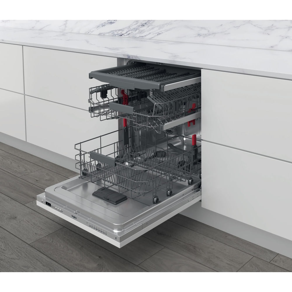 Whirlpool WIC3C33F Lavastoviglie a Scomparsa Totale 14 Coperti Classe Energetica D 8 Programmi 60 cm Argento e Bianco
