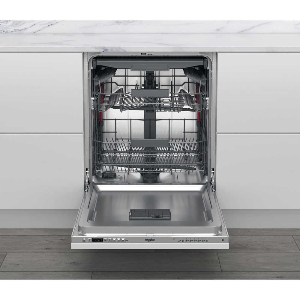 Whirlpool WIC3C33F Lavastoviglie a Scomparsa Totale 14 Coperti Classe Energetica D 8 Programmi 60 cm Argento e Bianco