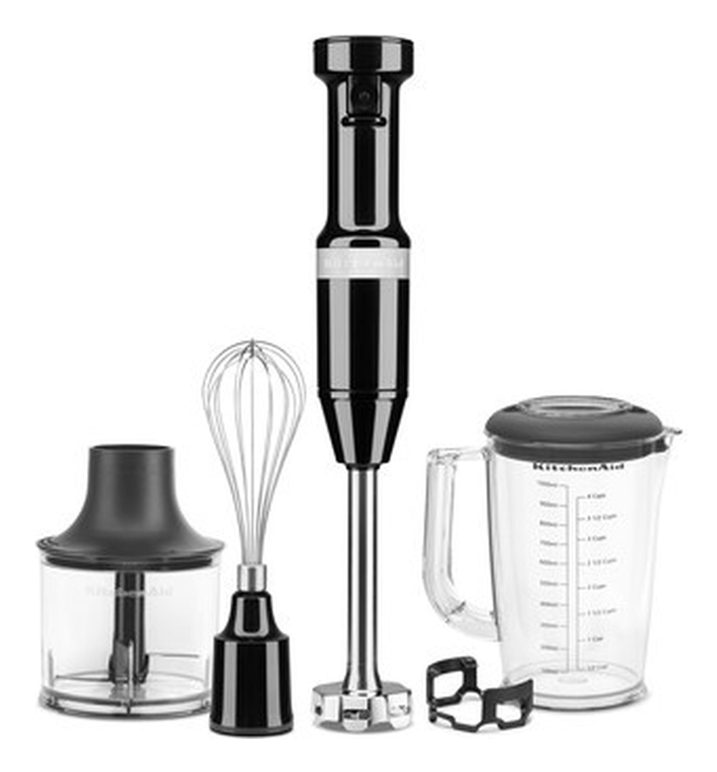 KitchenAid 5KHBV83EOB Frullatore ad Immersione 180 W Nero Onice con Tritatutto e Frusta