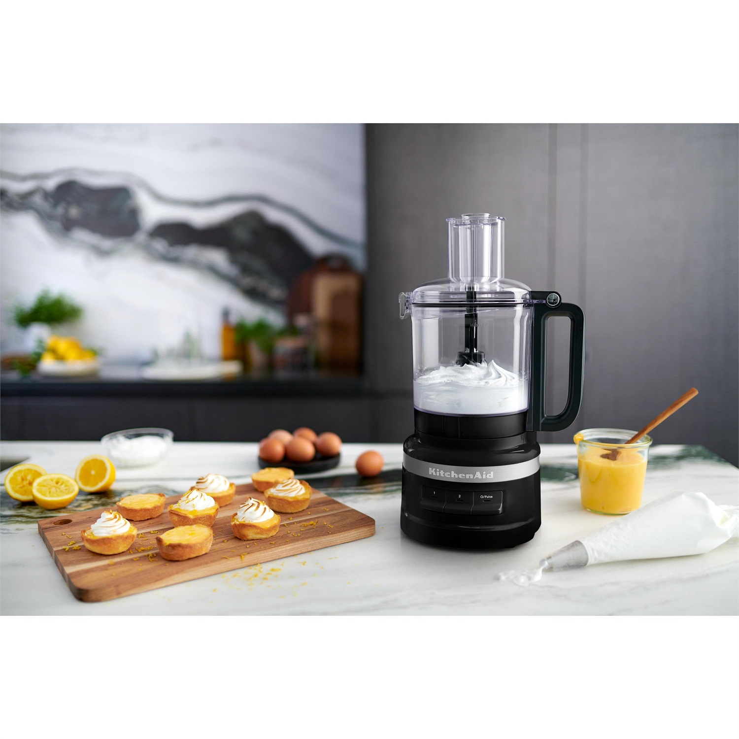 KitchenAid Robot da Cucina Multifunzionale 2,1L Nero - 240W, 3 Velocità, Funzioni Tritare, Affettare, Impastare