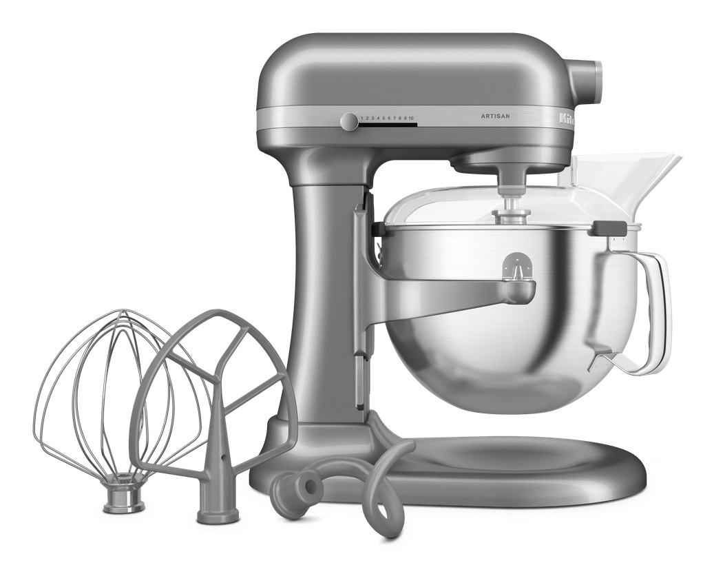 KitchenAid 5KSM60SPXECU Impastatrice Planetaria con Ciotola Sollevabile 325 W Argento Placcato, Capacità 5,6 L, Multifunzionale con 5 Accessori