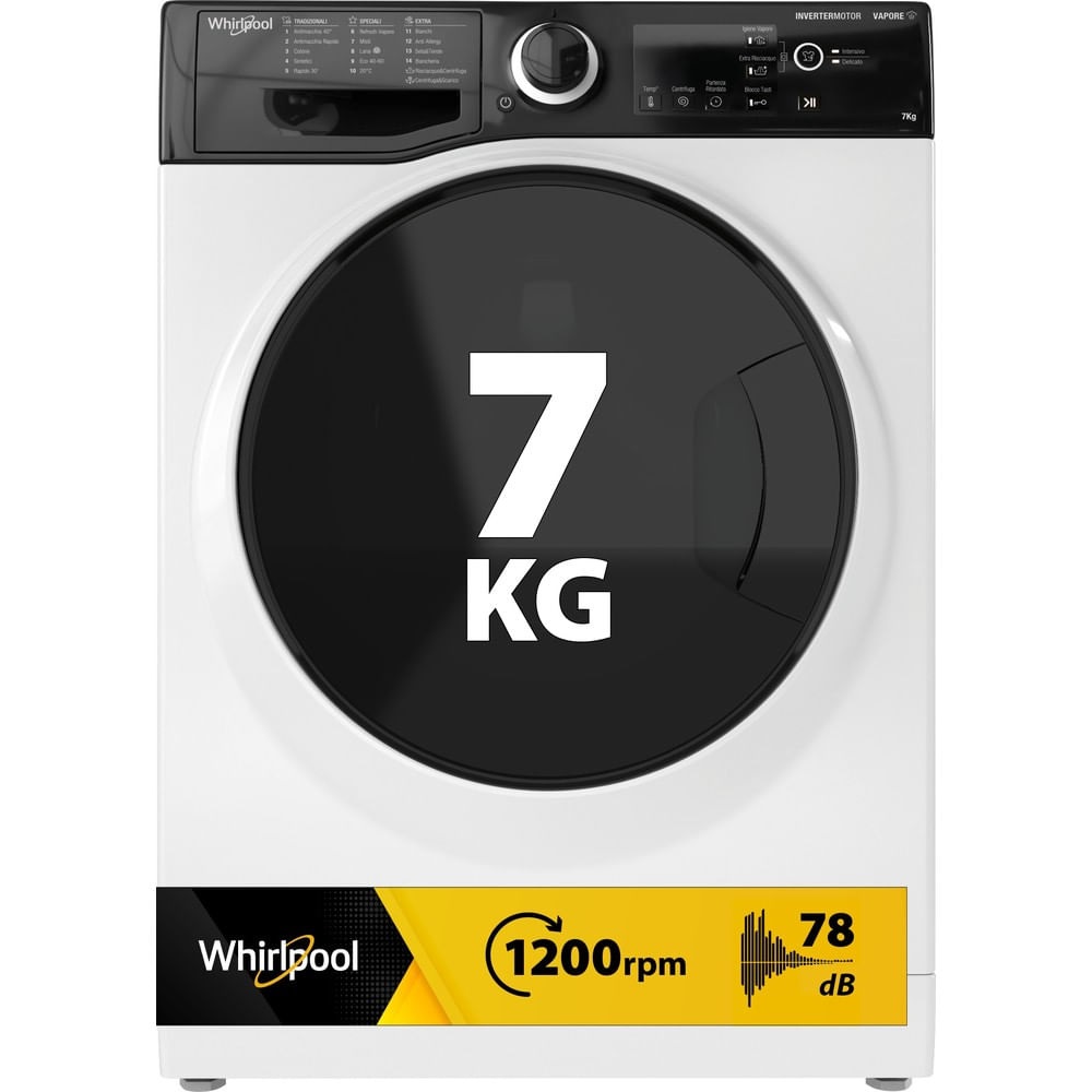 Whirlpool WSB 725 D IT - Lavatrice Slim 7kg a Carica Frontale, 1200 Giri/min, 16 Programmi, Classe Energetica B