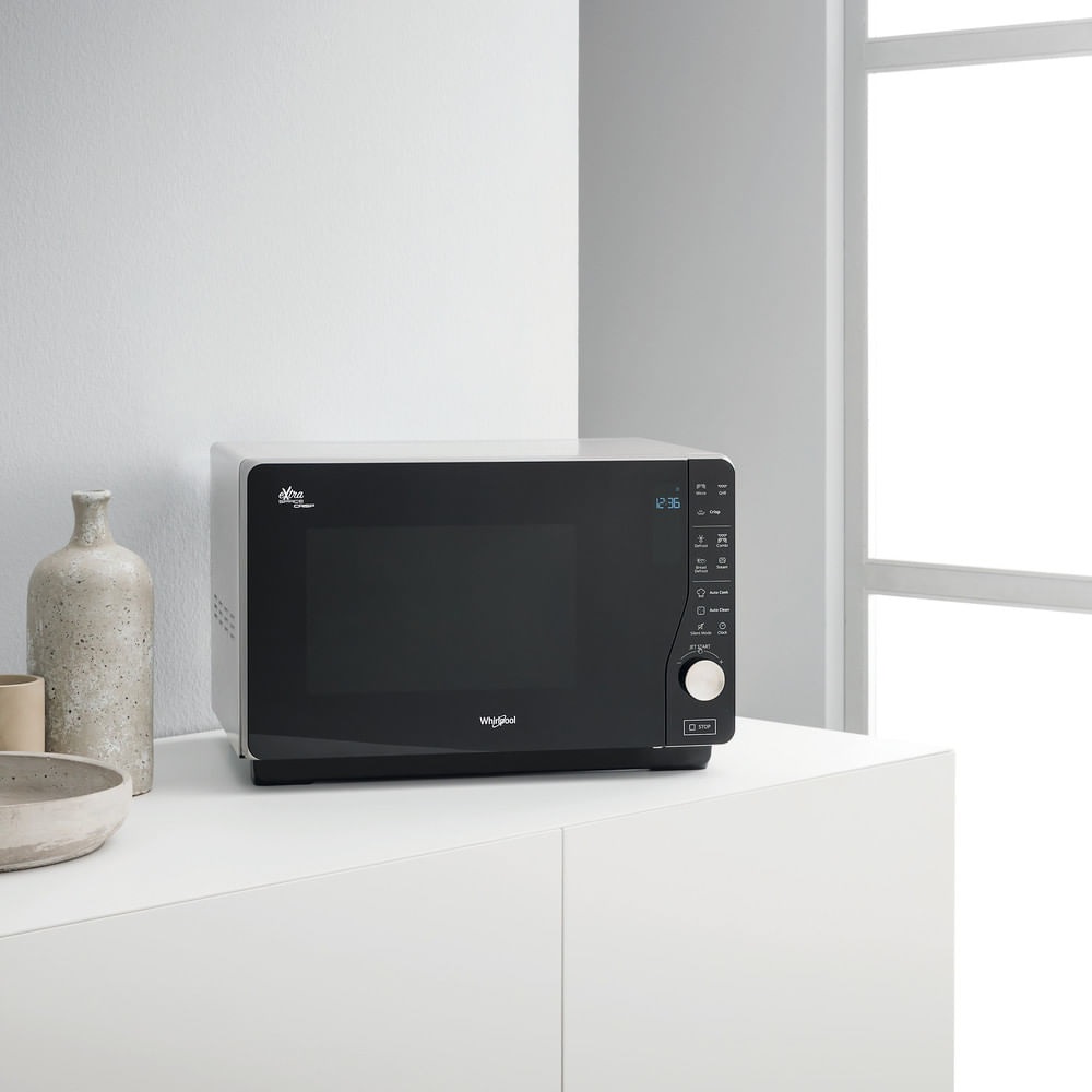 Whirlpool MWF 427 SL Forno a Microonde Combinato con Grill, 25L, 800W, Superficie Piana, Display LCD, Tecnologia Full Flat