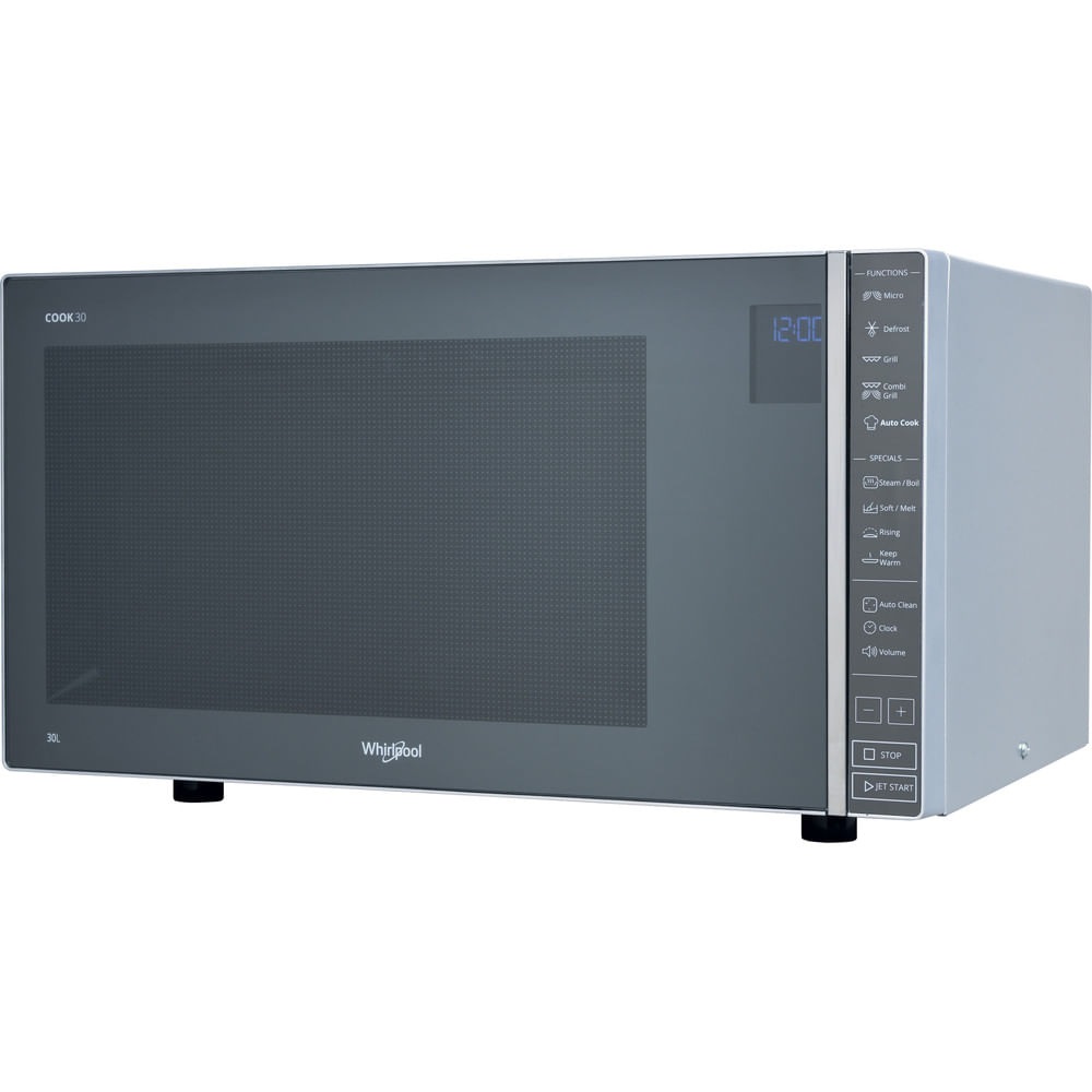 Whirlpool MWP 304 M Microonde Combinato 30L con Grill, 900W, Funzione Vapore e Display LCD