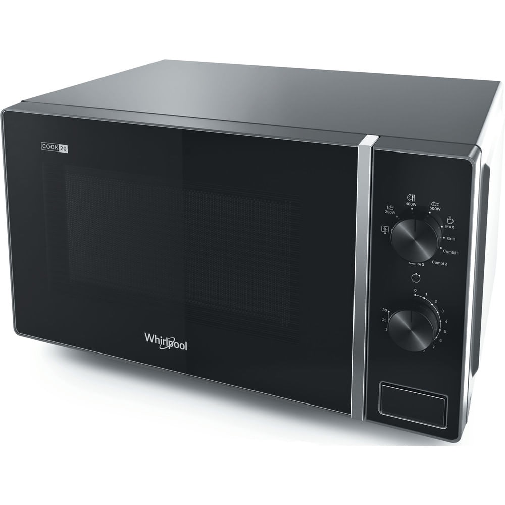 Whirlpool Cook20 Microonde a libera installazione MWP 103 SB - 20 L, 700 W, Con grill, Nero/Argento