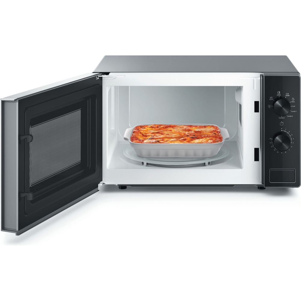 Whirlpool Cook20 Microonde a libera installazione MWP 103 SB - 20 L, 700 W, Con grill, Nero/Argento
