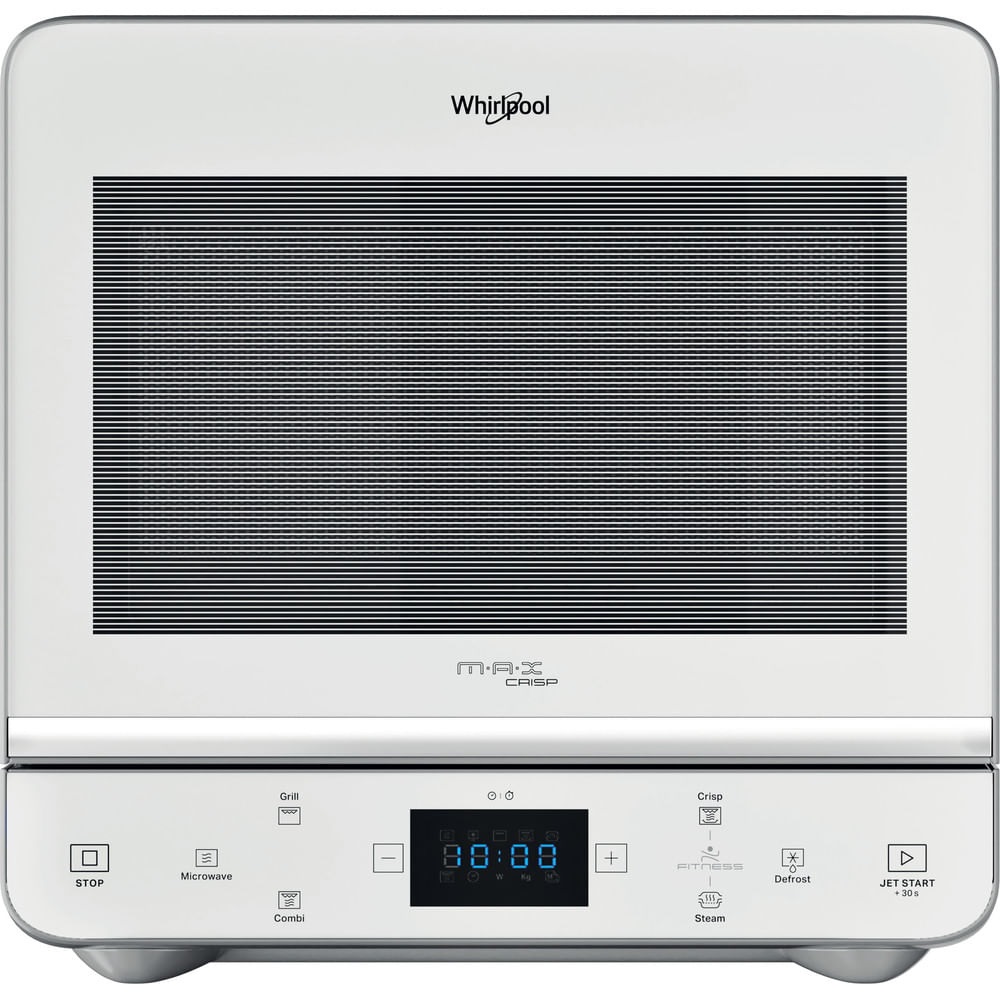 Whirlpool Microonde Combinato MAX 49 WSL, Capacità 13 Litri, Potenza 700 Watt, Funzione Grill e Crisp, Argento/Bianco