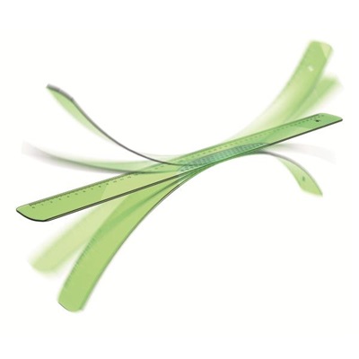 ARDA Triplo Decimetro EL30P 30 cm Verde Trasparente - Flessibile con Memoria di Forma, Impugnatura Maneggevole, Graduazione Incisa