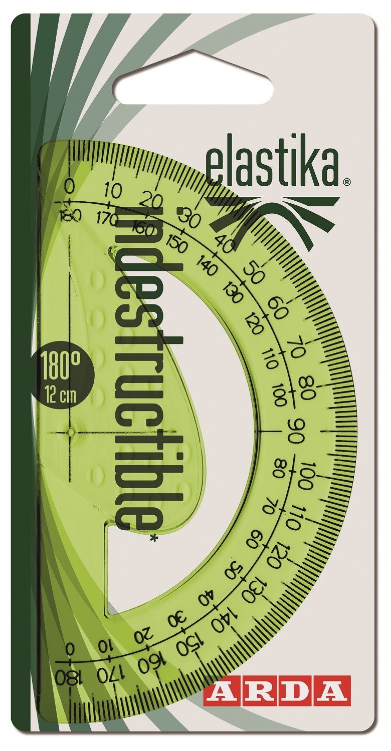 ARDA Goniometro Elastika 180° - 12 cm in Plastica Termoresistente con Graduazione Incisa
