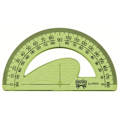 ARDA Goniometro Elastika 180° - 12 cm in Plastica Termoresistente con Graduazione Incisa