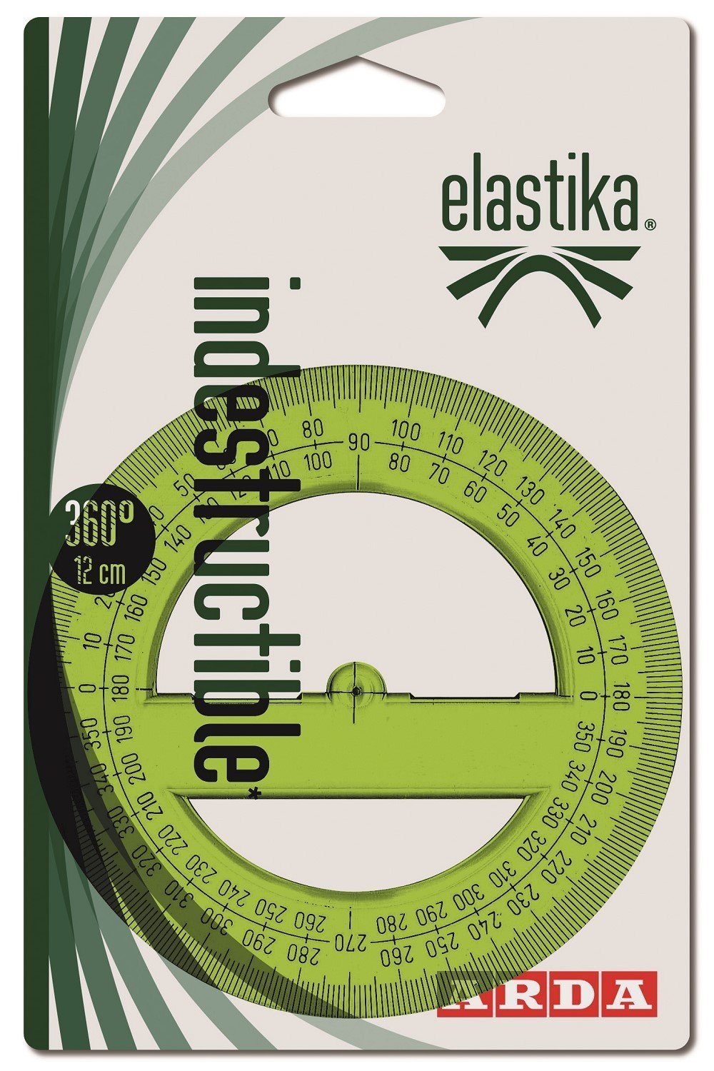 ARDA Goniometro Elastika 360° - 12 cm in Plastica Termoresistente, Superficie Lavorata a Rilievo