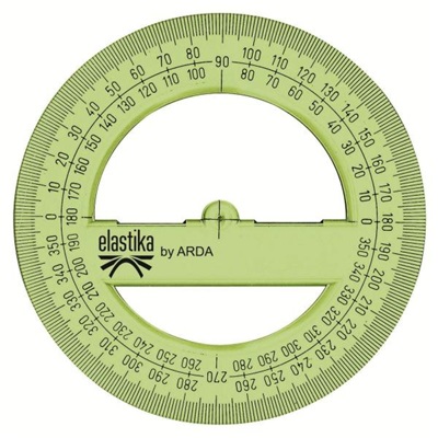 ARDA Goniometro Elastika 360° - 12 cm in Plastica Termoresistente, Superficie Lavorata a Rilievo