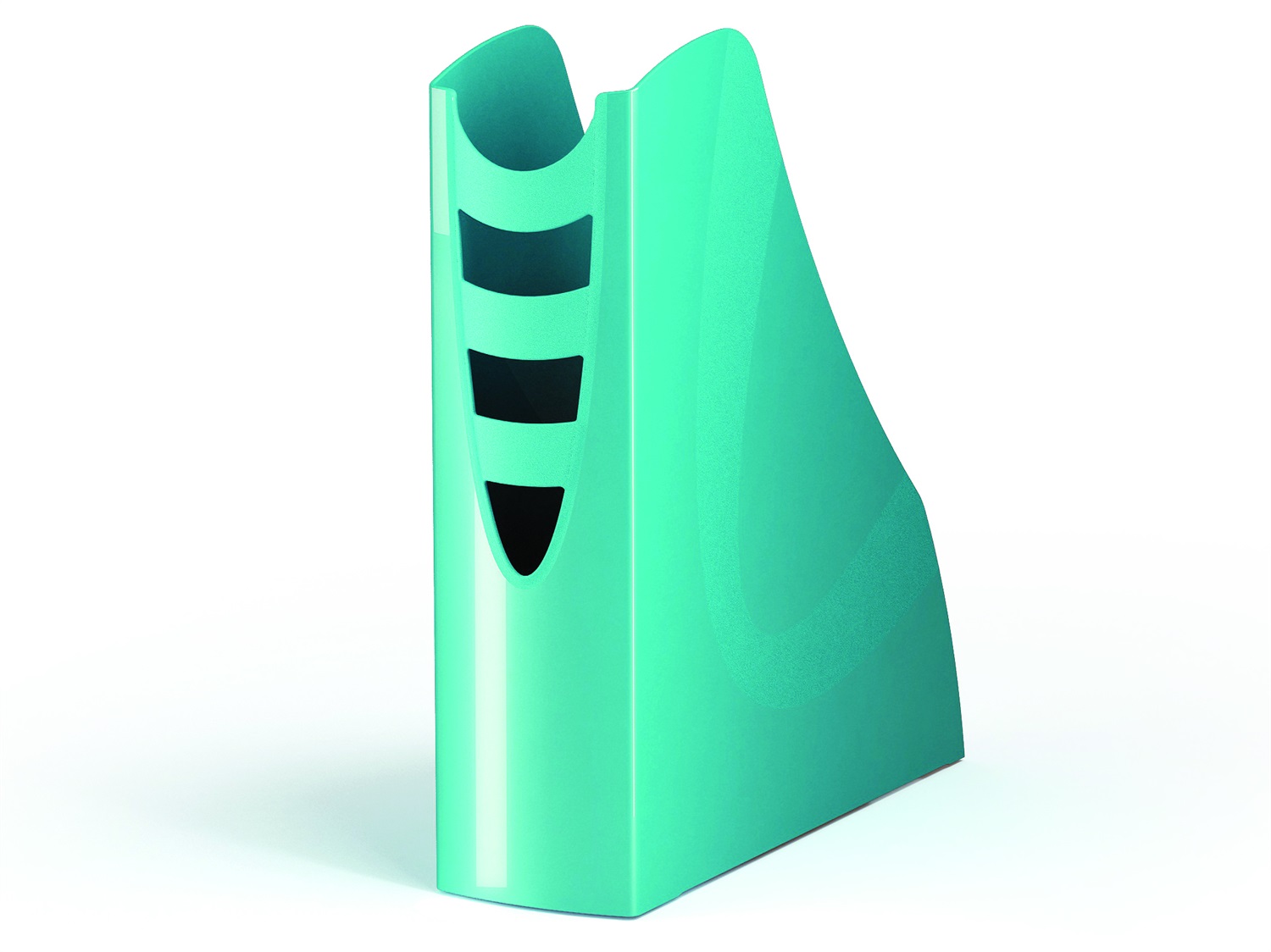 ARDA Portariviste Mydesk in Polistirolo Turchese - Dimensioni 26,6x27,8x7,5 cm - Aperture sul Dorso e Soglia Anteriore Bassa