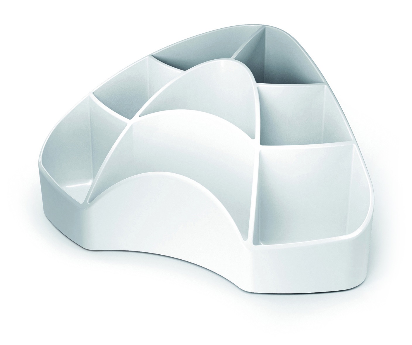 ARDA Portaoggetti da scrivania Multipot Mydesk in polistirene bianco con 8 scomparti - 18,5x12,3x9 cm