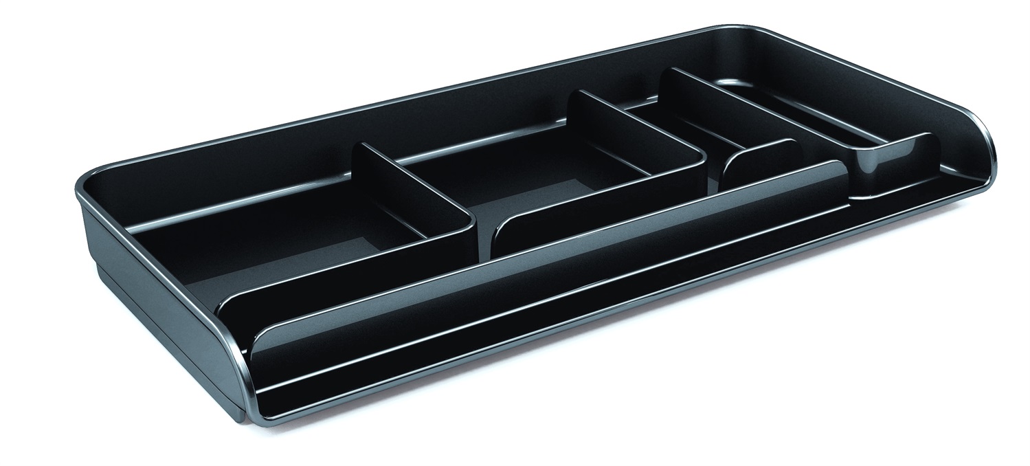 ARDA Vaschetta Portacancelleria MyDesk - 26,1x12,5x2,8 cm - Nero - Materiale Infrangibile con Finiture Lucide e Satinate