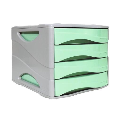 ARDA Cassettiera Keep Colour Pastel Verde - 4 cassetti infrangibili, 25 x 32 cm, polistirolo antiurto