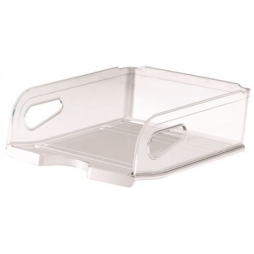 ARDA Vaschetta Portacorrispondenza Maxi - Cristallo - 34,5x27,8x11 cm - Doppia Altezza per Corrispondenza e Cartelle