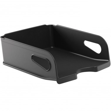 ARDA Vaschetta Portacorrispondenza Maxi - 34,5 x 27,8 x 11 cm - Nero - Doppia Altezza con Impugnature Laterali
