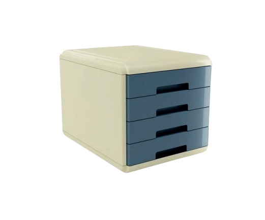 ARDA Cassettiera Vintage Sugar - 4 Cassetti - 29,5 x 38,5 x 28,2 cm - Colore Azzurro - 18P4PSU