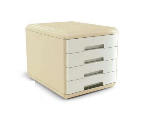ARDA Cassettiera Vintage Milk - 4 cassetti avorio - Dimensioni 29,5x38,5x28,2 cm - Cassetti silenziosi e infrangibili