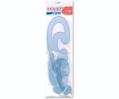ARDA Set Curvilinee 3 Pezzi in Polistirolo Termoresistente Grigio Trasparente con Doppio Tirachina