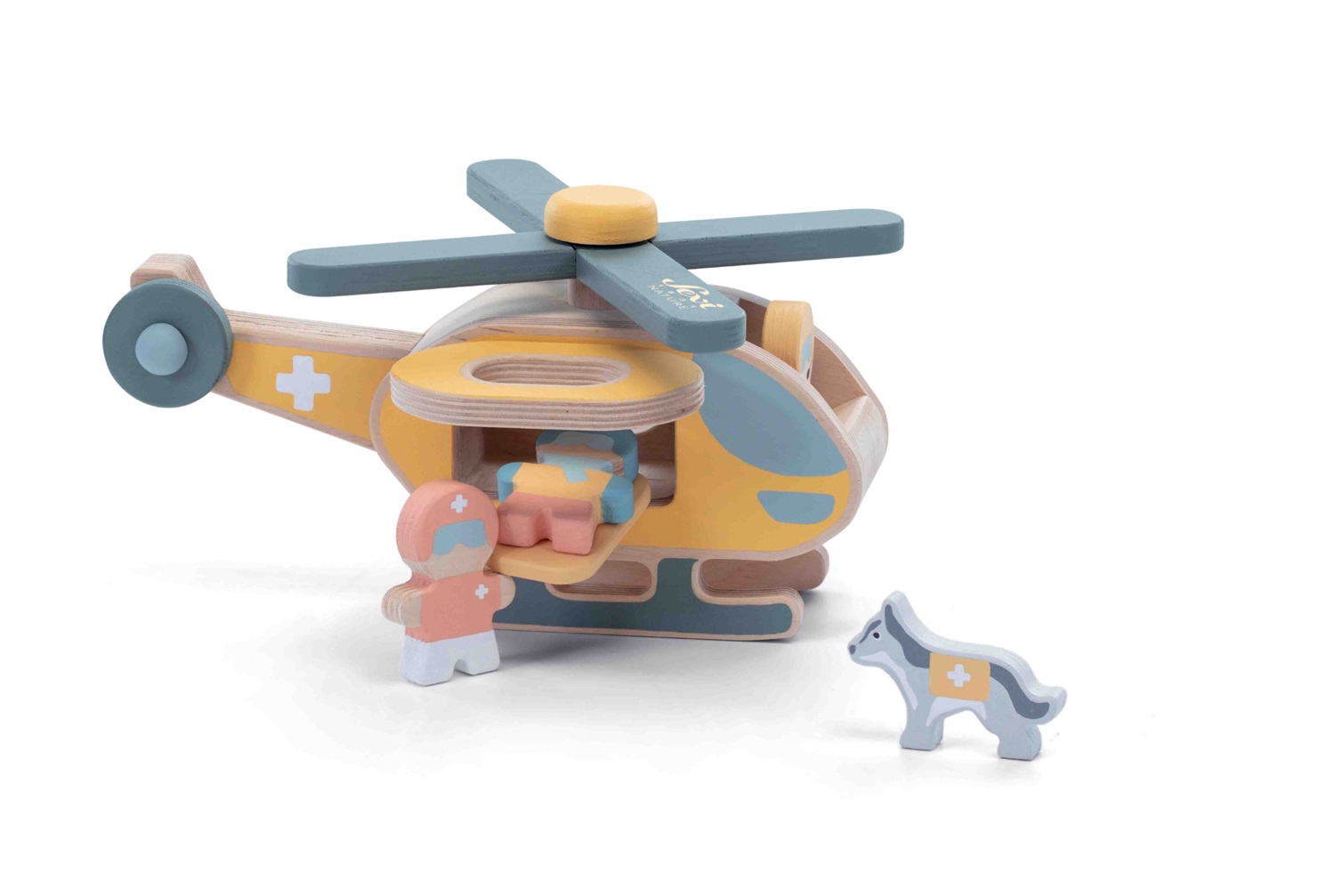 Sevi Playset Elisoccorso in Legno con Figurine e Accessori - Gioco Creativo per Bambini 3 Anni