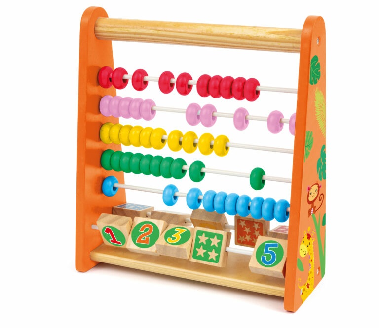 Trudi Pallottoliere 88049 in Legno Eco Smart - Giocattolo Educativo per Bambini 2 con Palline Colorate e Numeri