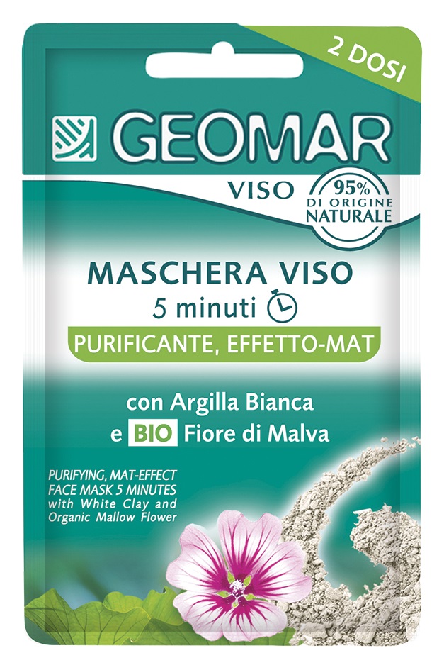 GEOMAR Maschera Viso Purificante Effetto Mat 15ml - Trattamento per Impurità e Eccesso di Sebo