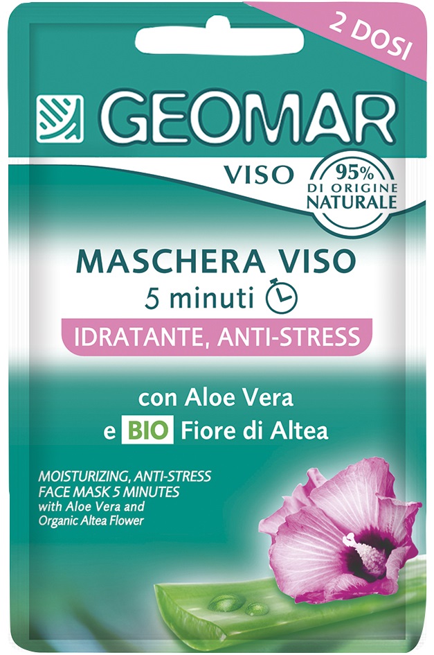 GEOMAR Maschera Viso Idratante Anti-Stress 15ml - Trattamento Idratante e Rassodante