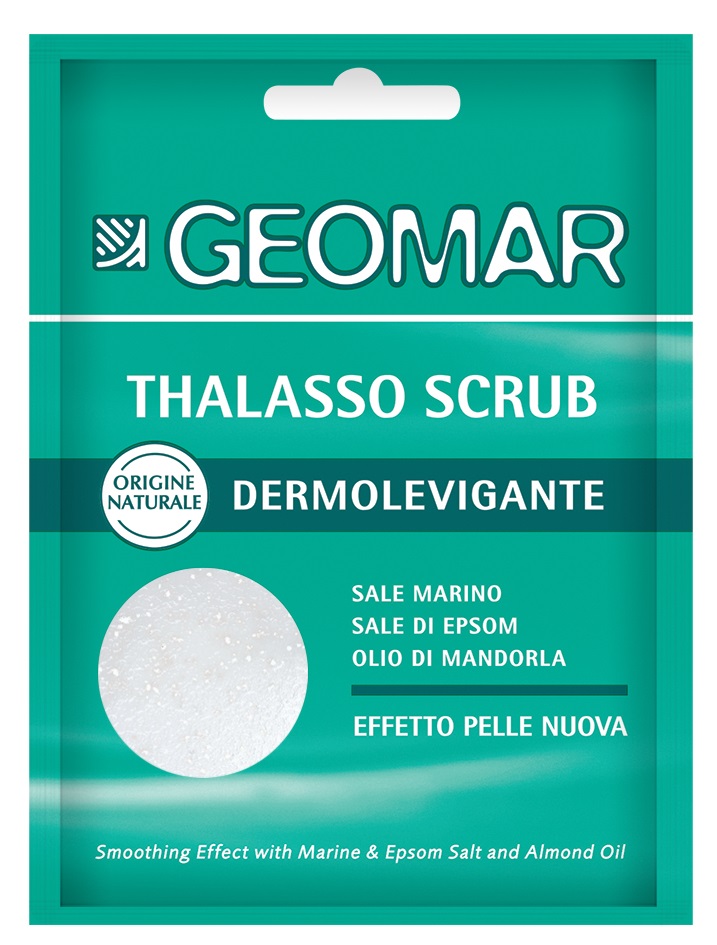 GEOMAR Thalasso Scrub Dermolevigante Monodose 85g - Esfoliante Corpo con Sale Marino e Olio di Mandorla