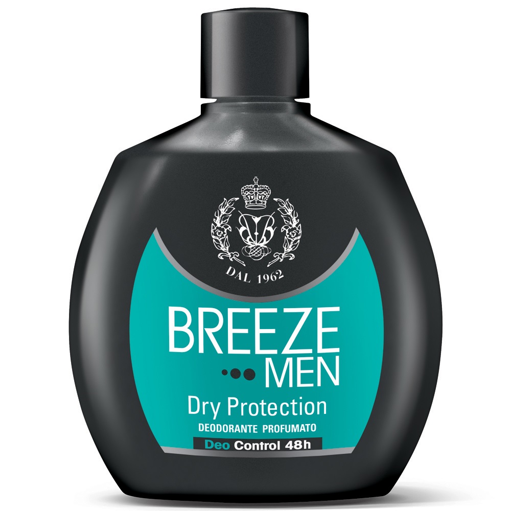 Breeze Men Dry Protection Deodorante Profumato Squeeze 100 ml - Fino a 48h di Freschezza, Senza Gas e Sali di Alluminio
