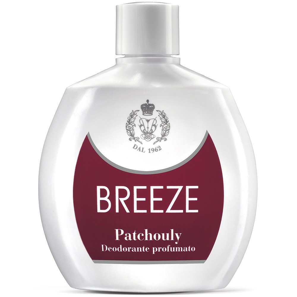 BREEZE Deodorante Squeeze Patchouly 100ml - Senza Gas e Sali di Alluminio, Efficace fino a 48 Ore, Adatto per Pelli Sensibili