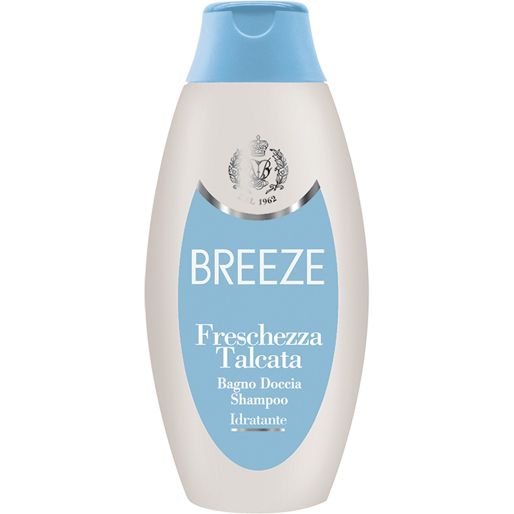 BREEZE Freschezza Talcata Bagno Doccia Shampoo Idratante 400 ml - Formula a pH Fisiologico